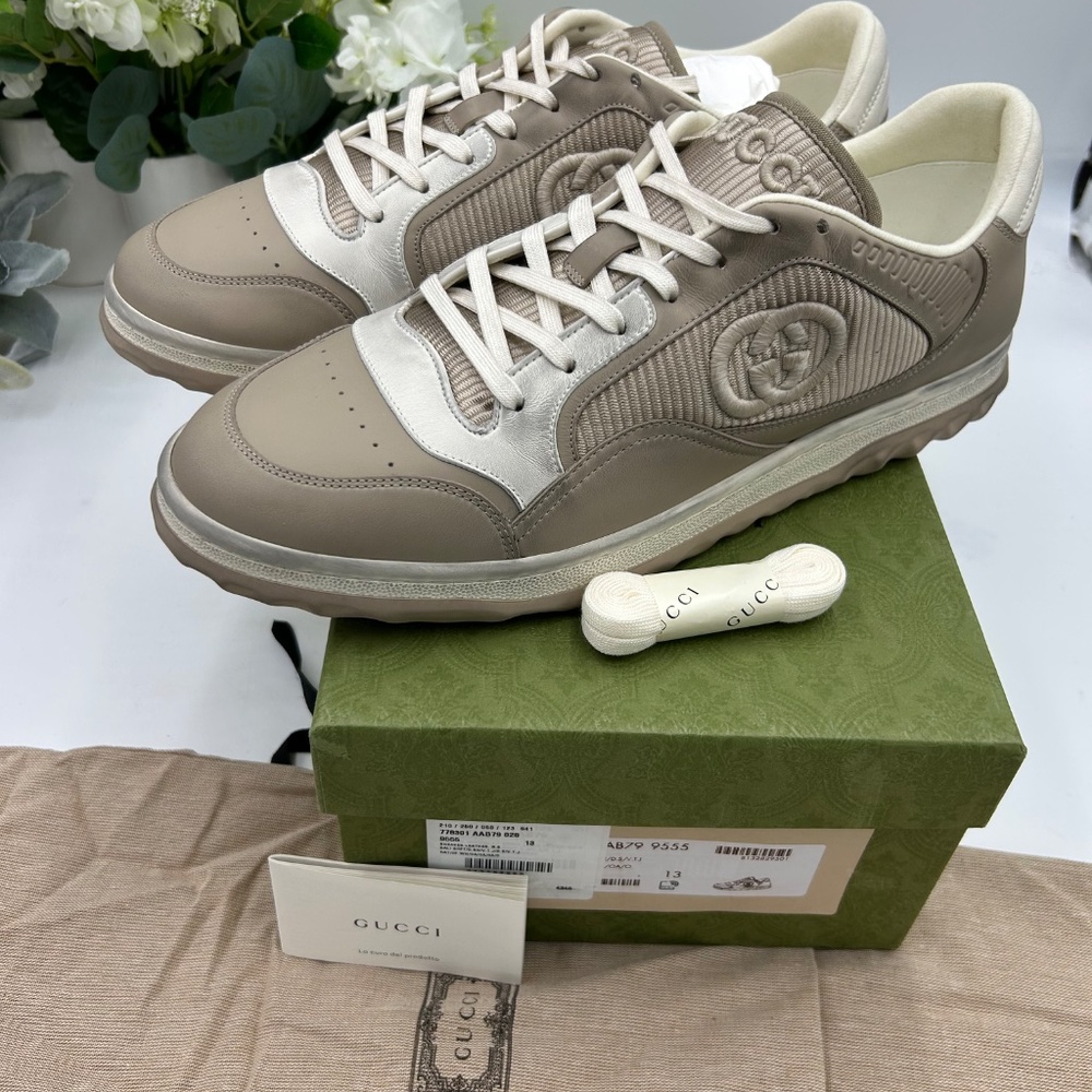 Men’s Gucci Mac 80 Dune Color Way low top sneakers size 13 made in Italy - Picture 9 of 11